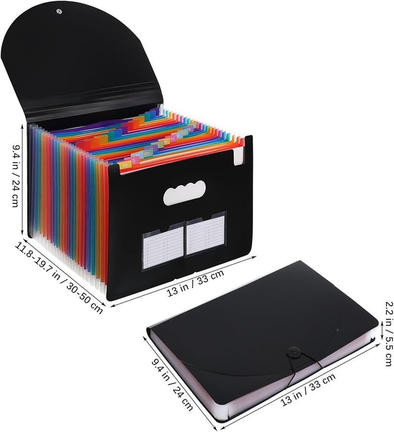 Plastic Accordion File Folder Organizer with Dividers Expanding Document Manager for Office Desk Storage - Image 2